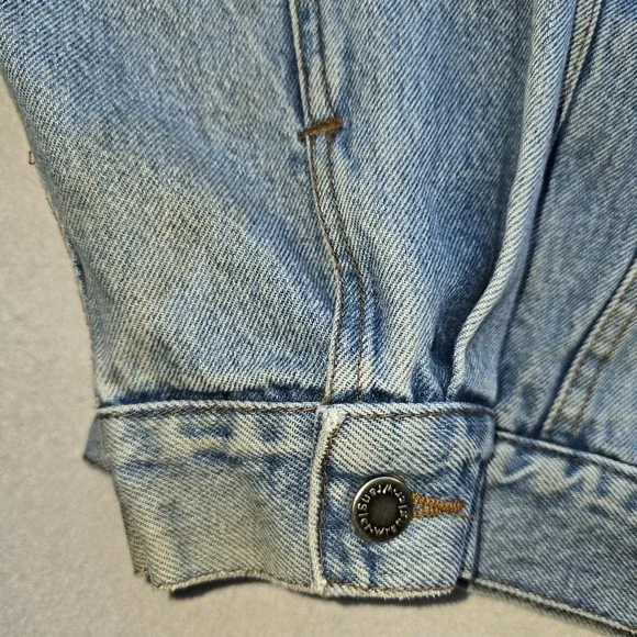 Vintage Wrangler HERO Denim Trucker Jacket M Blue Y2K Distressed 90s Streetwear - Picture 8 of 16